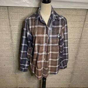 Purnell vintage Plaid‎ Buttonup Collared Flannel Shirt Small